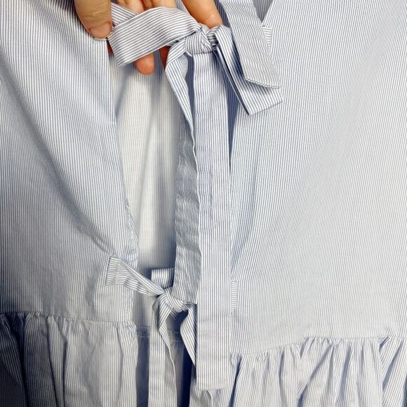 Zara top with tie knot back bow detail striped blue white Sz Small - Picture 5 of 8
